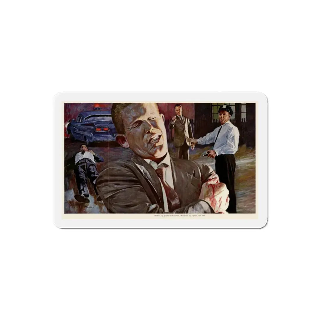 Set Up For Murder, 1959 (Magazine Illustration) Refrigerator Magnet 6 Inch Die-Cut - The Sticker Space