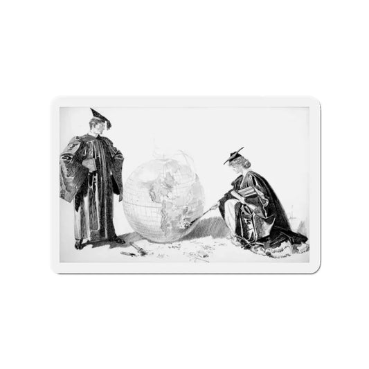 Setting the World on Fire, c. 1905 (Magazine Illustration) Refrigerator Magnet 2 Inch Die-Cut - The Sticker Space