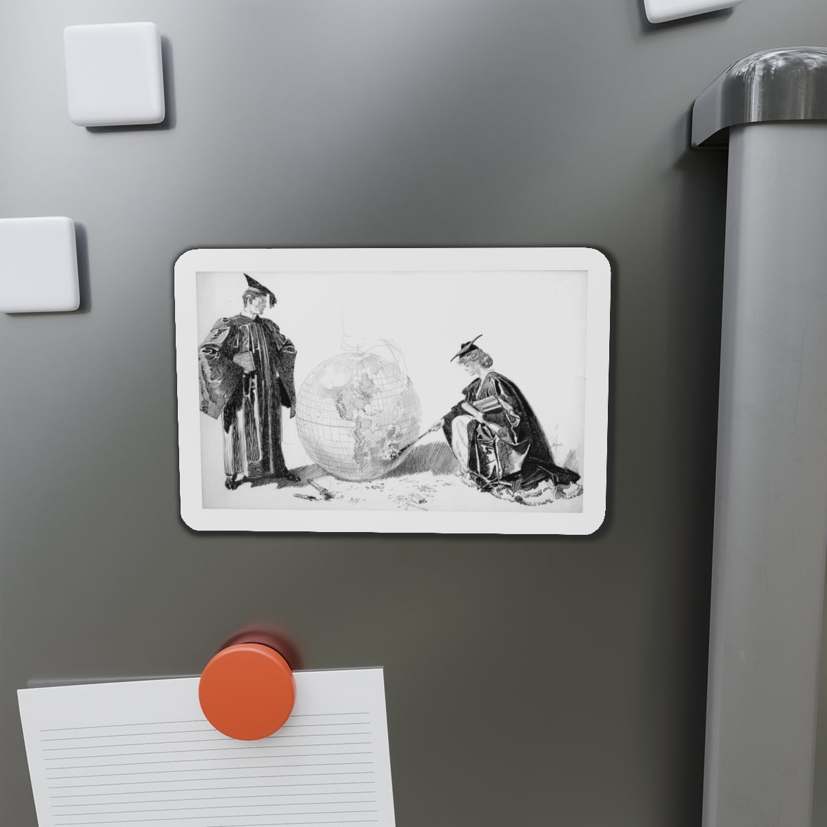 Setting the World on Fire, c. 1905 (Magazine Illustration) Refrigerator Magnet-The Sticker Space