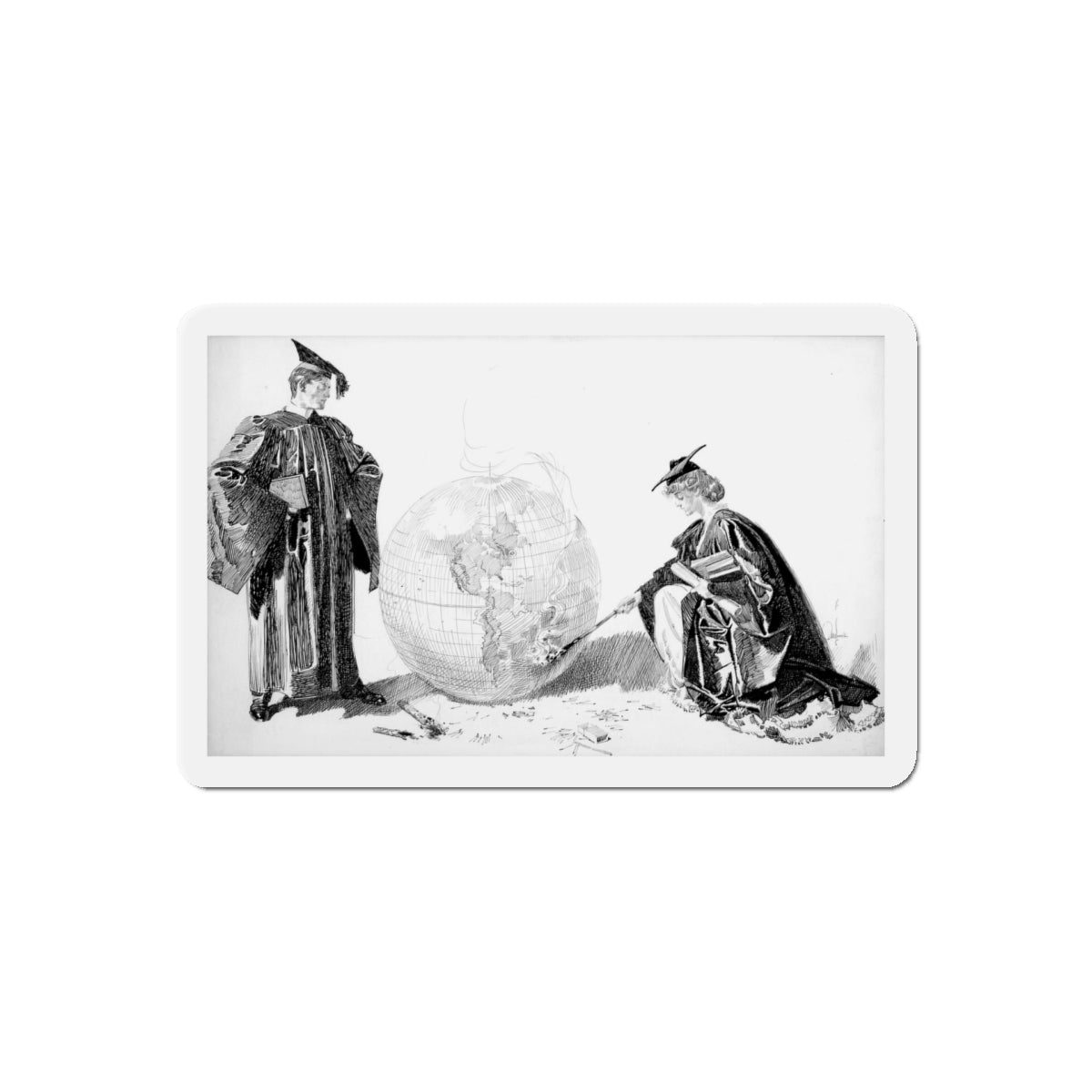 Setting the World on Fire, c. 1905 (Magazine Illustration) Refrigerator Magnet-5" x 5"-The Sticker Space