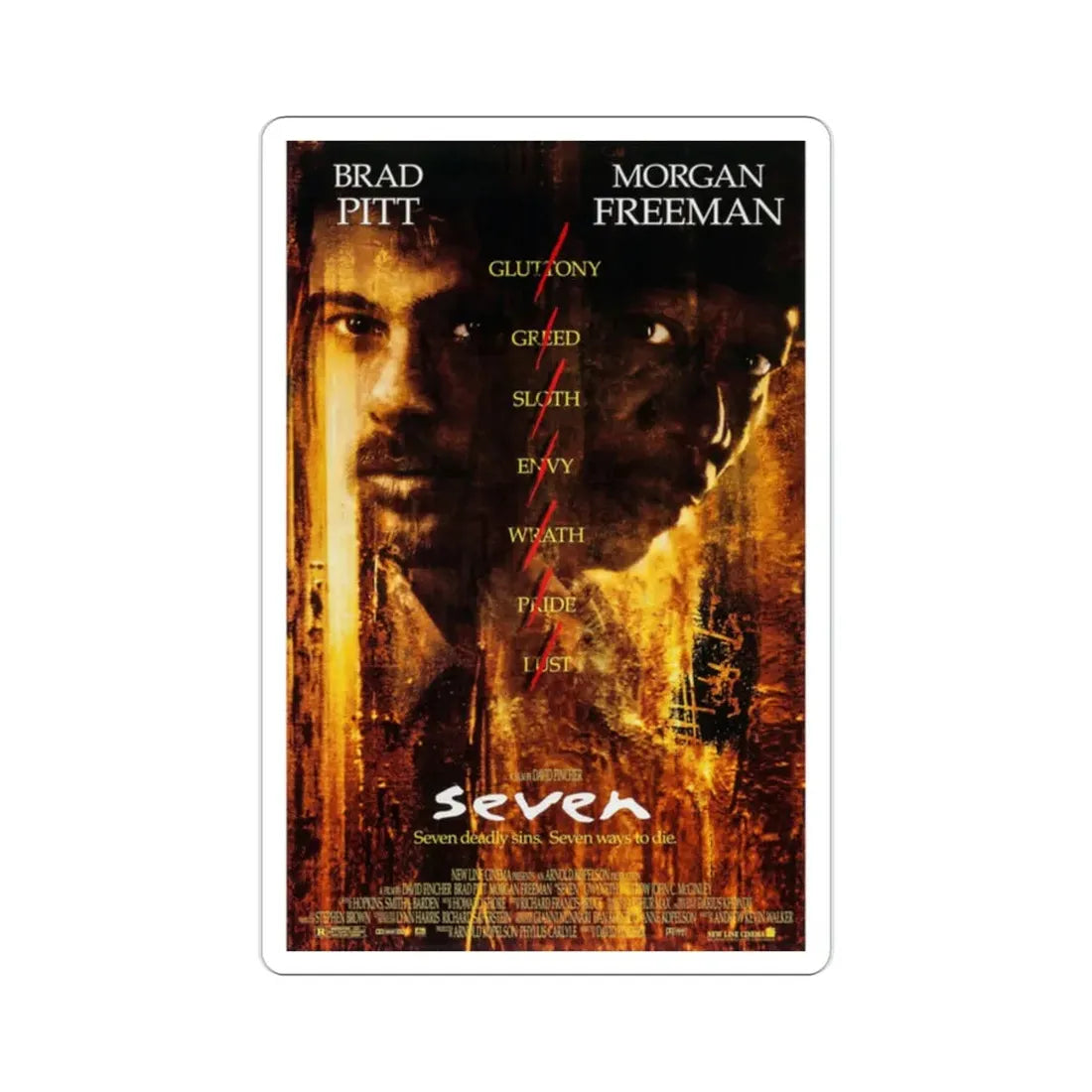 Seven 1995 Movie Poster STICKER Vinyl Die-Cut Decal 2 Inch - The Sticker Space