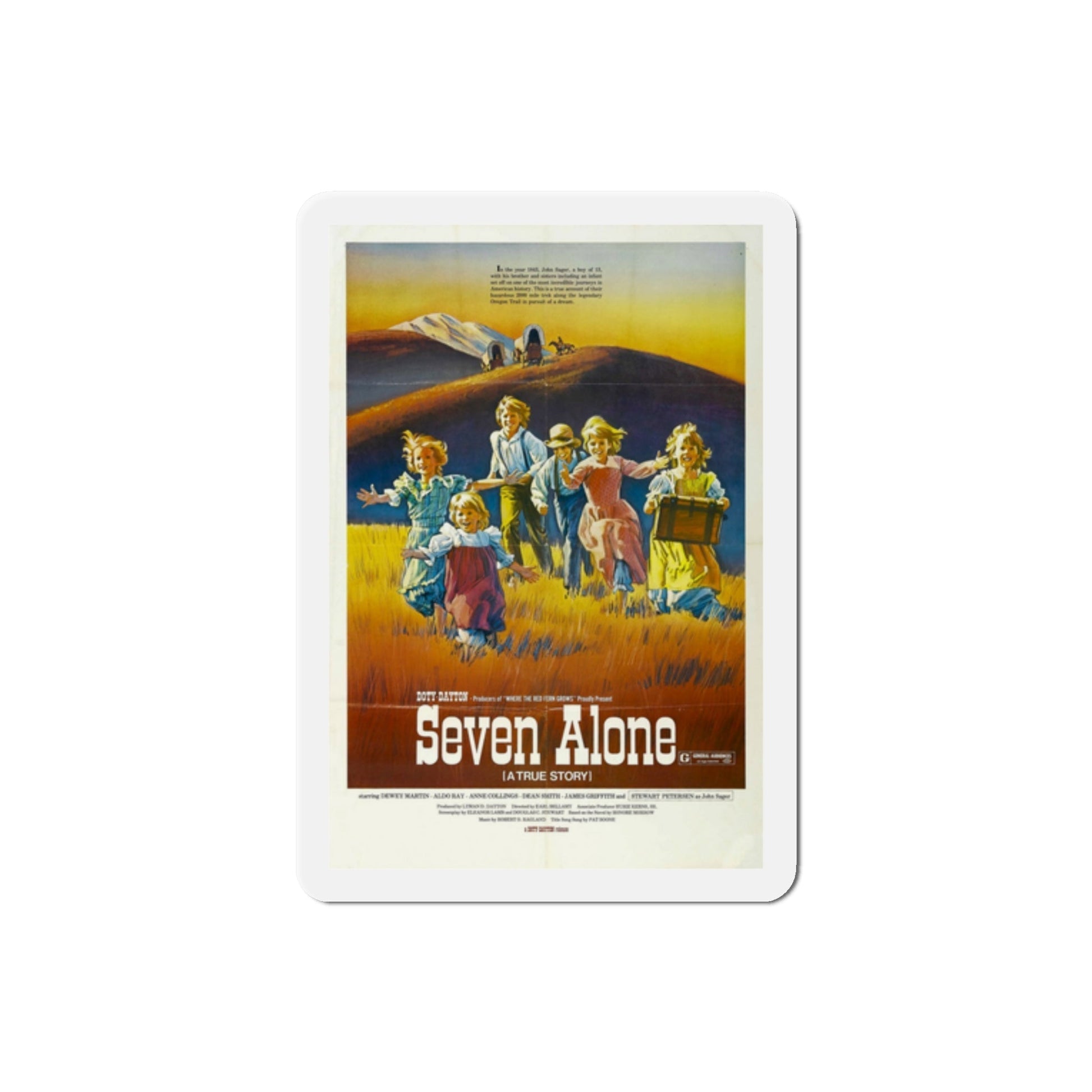 Seven Alone 1974 Movie Poster Die-Cut Magnet-2 Inch-The Sticker Space