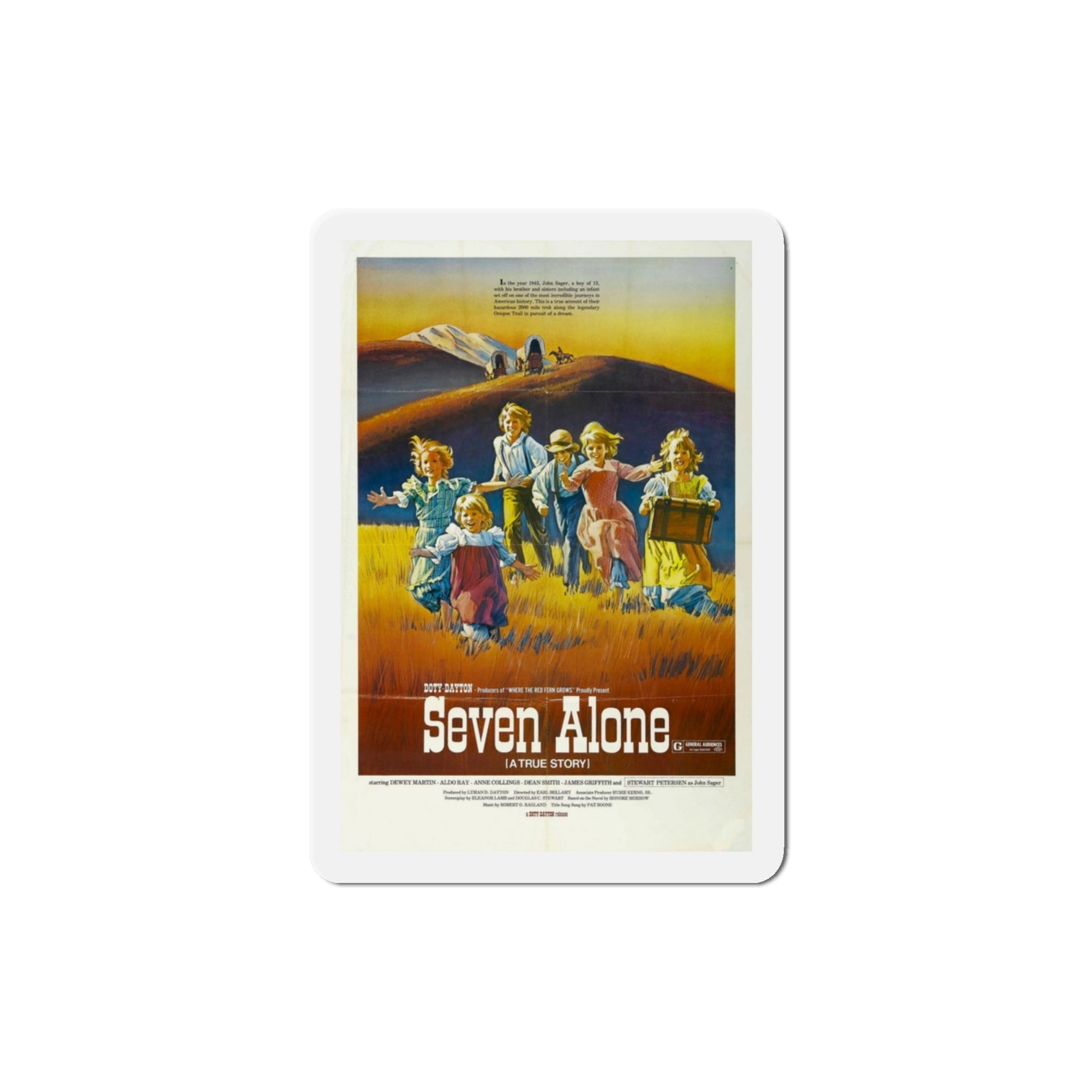 Seven Alone 1974 Movie Poster Die-Cut Magnet-3 Inch-The Sticker Space
