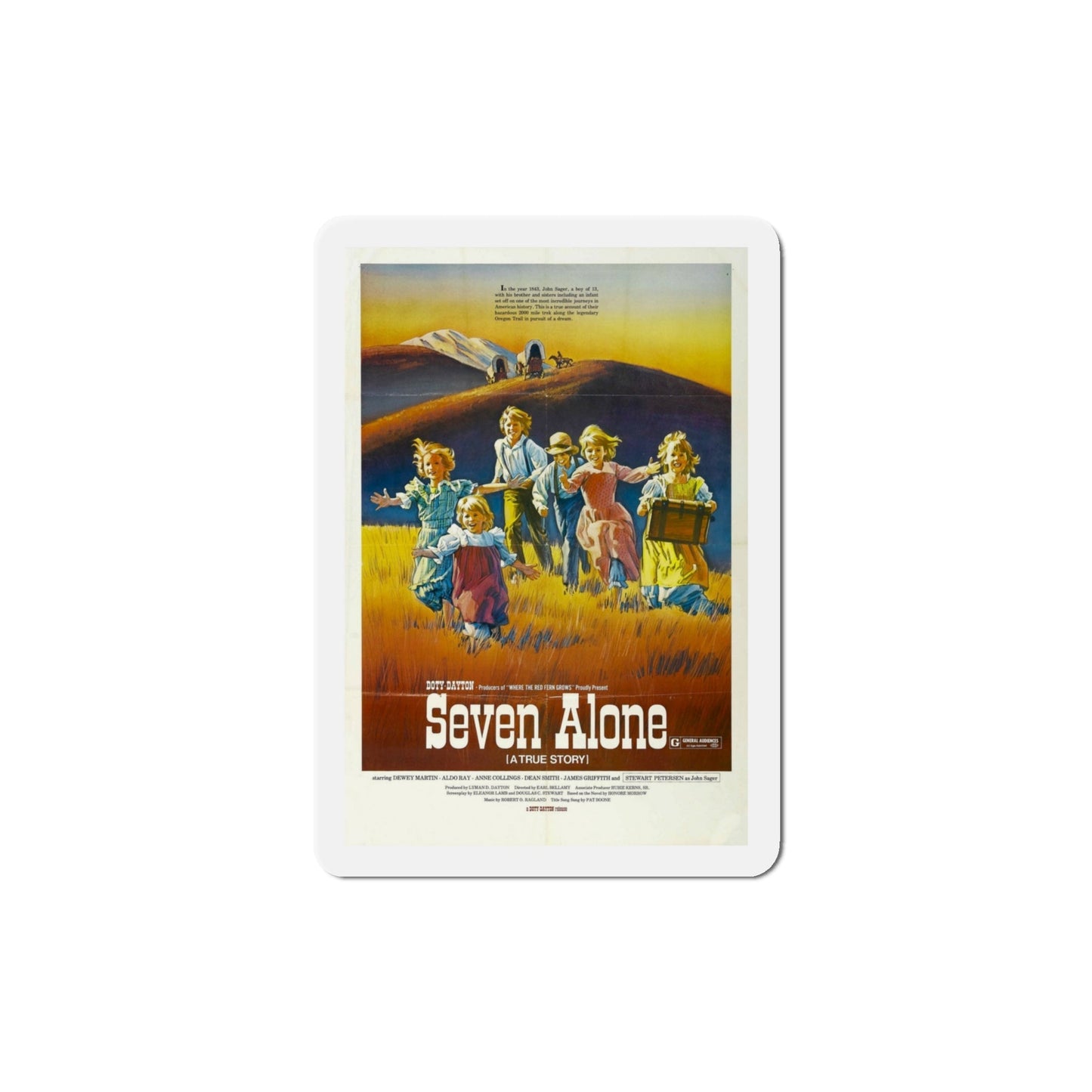 Seven Alone 1974 Movie Poster Die-Cut Magnet-4 Inch-The Sticker Space