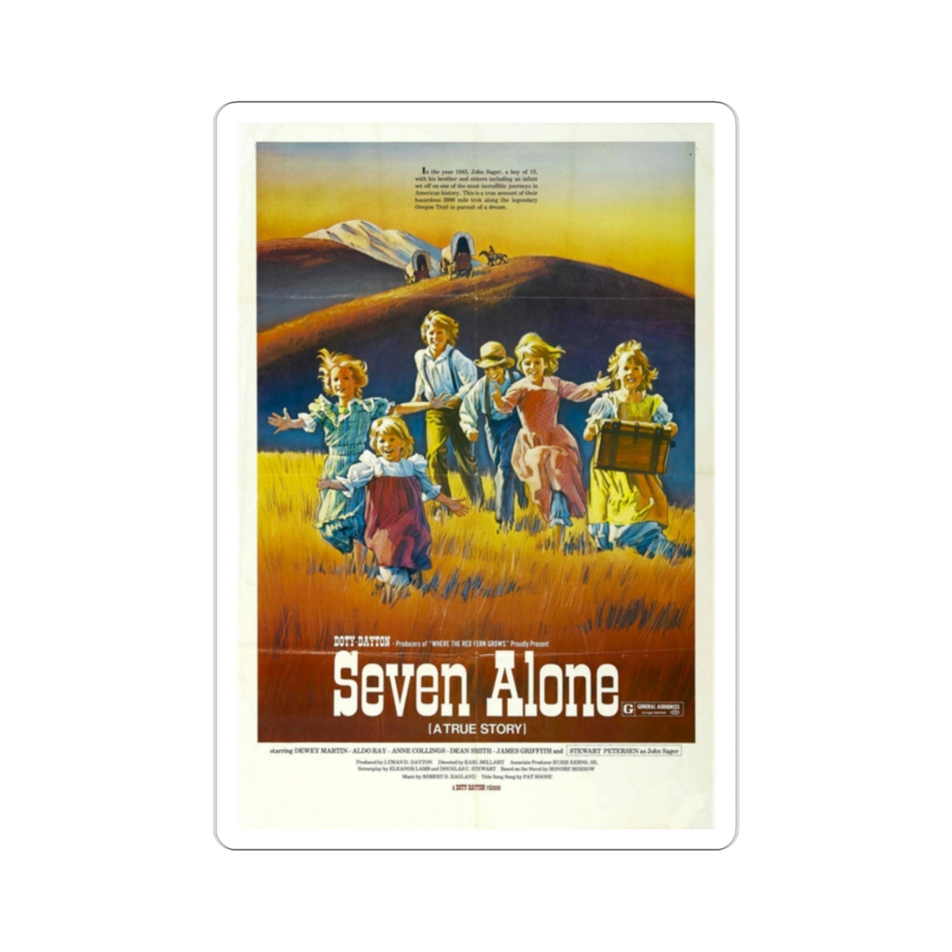 Seven Alone 1974 Movie Poster STICKER Vinyl Die-Cut Decal-2 Inch-The Sticker Space