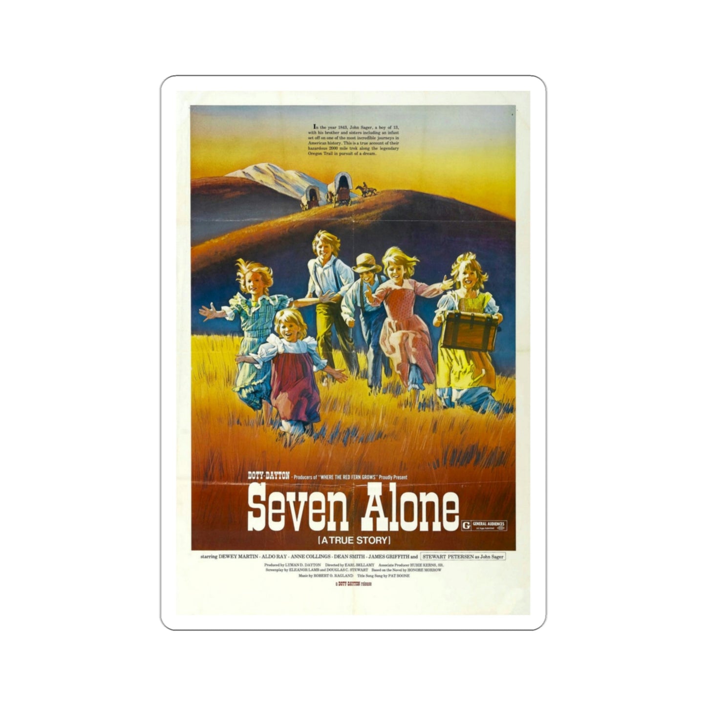 Seven Alone 1974 Movie Poster STICKER Vinyl Die-Cut Decal-3 Inch-The Sticker Space