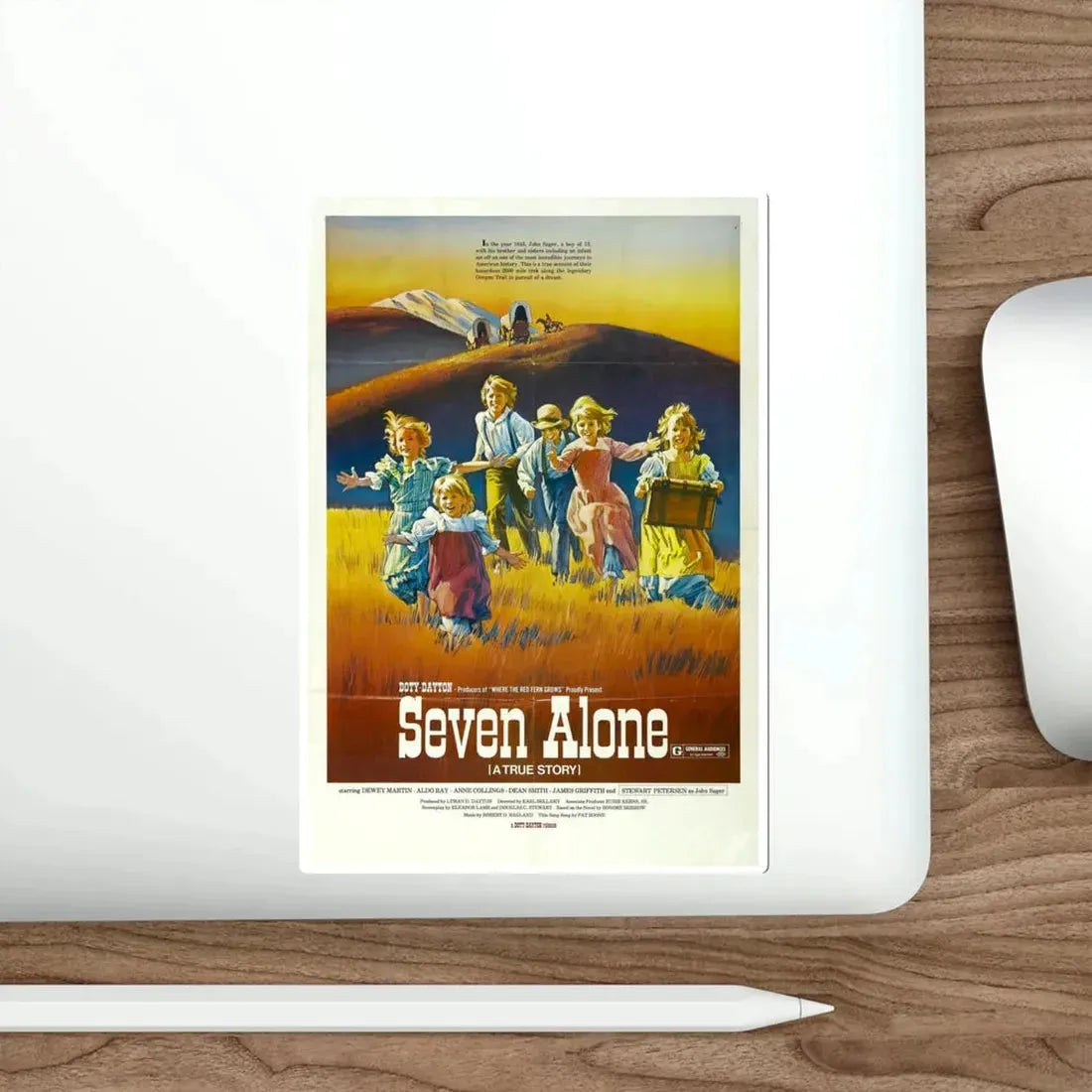 Seven Alone 1974 Movie Poster STICKER Vinyl Die-Cut Decal - The Sticker Space