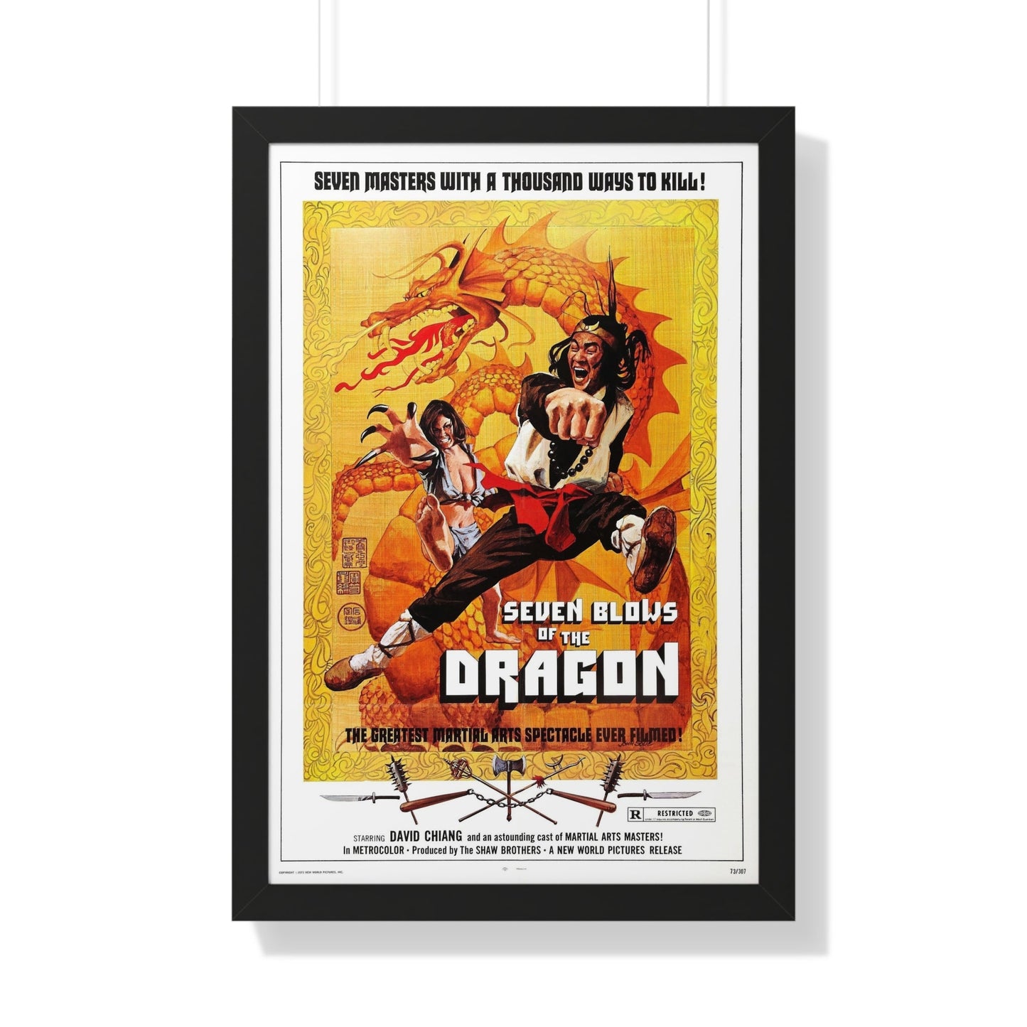 SEVEN BLOWS OF THE DRAGON 1972 - Framed Movie Poster-20" x 30"-The Sticker Space