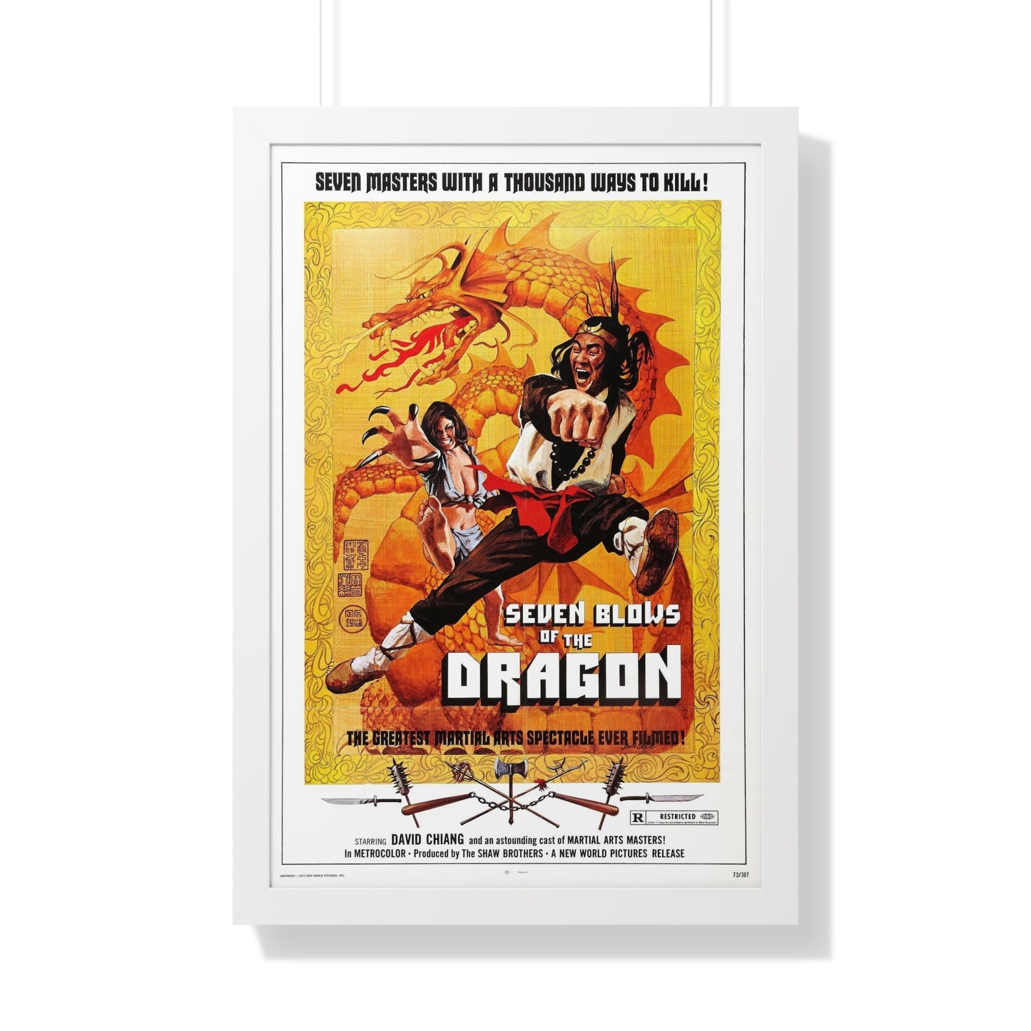 SEVEN BLOWS OF THE DRAGON 1972 - Framed Movie Poster-20" x 30"-The Sticker Space