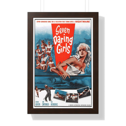 SEVEN DARING GIRLS 1960 - Framed Movie Poster-16″ x 24″-The Sticker Space