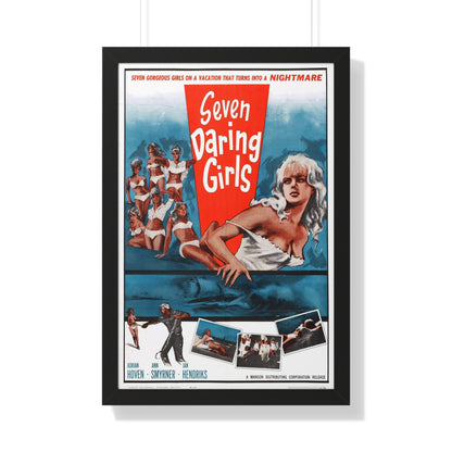 SEVEN DARING GIRLS 1960 - Framed Movie Poster-20" x 30"-The Sticker Space