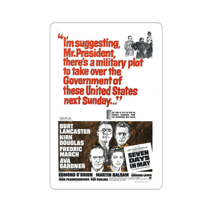 Seven Days in May 1964 Movie Poster STICKER Vinyl Die-Cut Decal-3 Inch-The Sticker Space