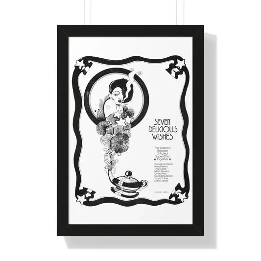 SEVEN DELICIOUS WISHES 1973 - Framed Movie Poster 16″ x 24″ Black - The Sticker Space