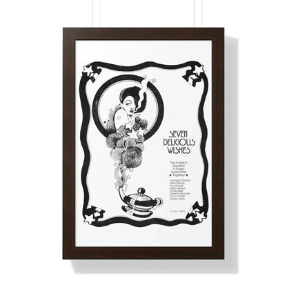 SEVEN DELICIOUS WISHES 1973 - Framed Movie Poster 16″ x 24″ Walnut - The Sticker Space