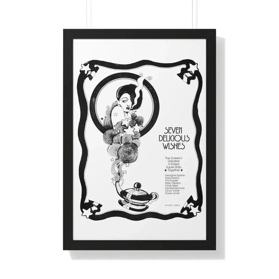 SEVEN DELICIOUS WISHES 1973 - Framed Movie Poster 20" x 30" Black - The Sticker Space
