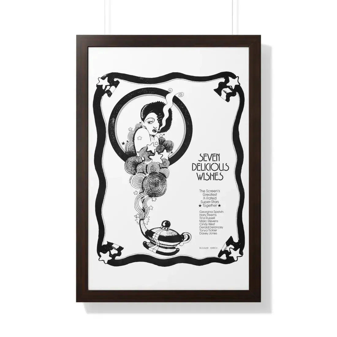 SEVEN DELICIOUS WISHES 1973 - Framed Movie Poster 20" x 30" Walnut - The Sticker Space