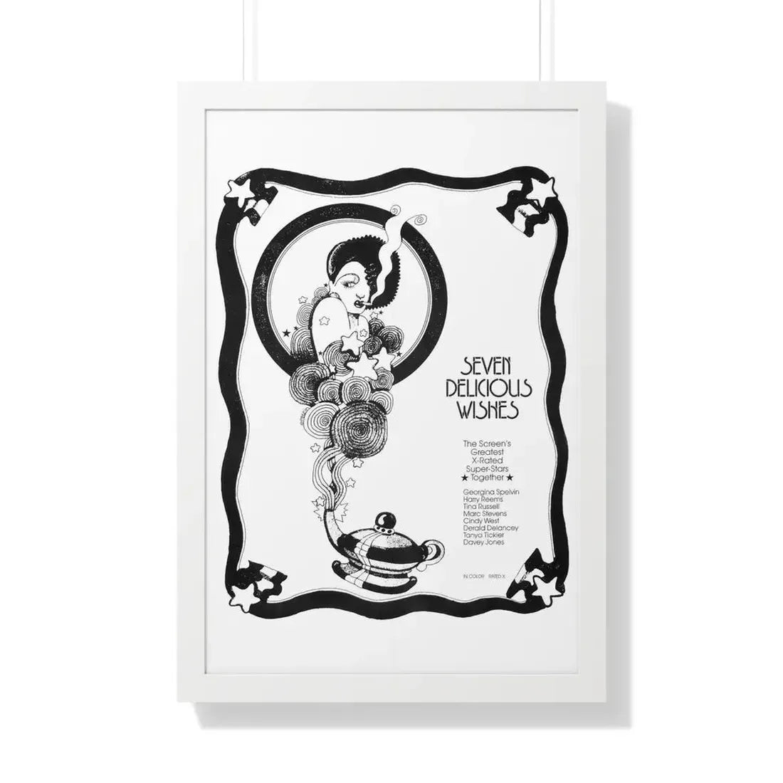 SEVEN DELICIOUS WISHES 1973 - Framed Movie Poster 20" x 30" White - The Sticker Space