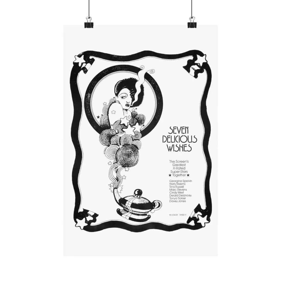 SEVEN DELICIOUS WISHES 1973 - Paper Movie Poster 12″ x 18″ Matte - The Sticker Space