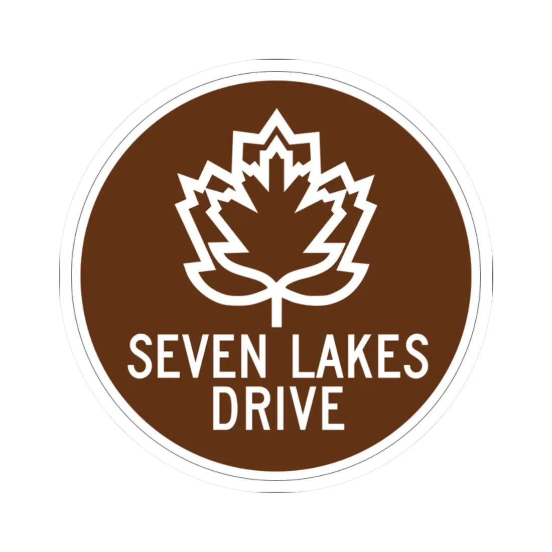 Seven Lakes Drive Shield (New York) (Road Sign) STICKER Vinyl Kiss-Cut Decal 2 Inch White - The Sticker Space