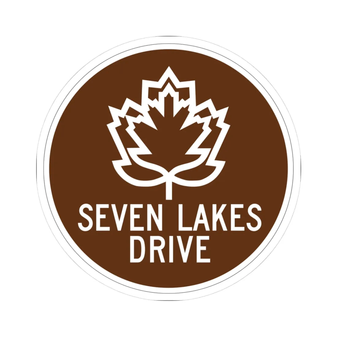 Seven Lakes Drive Shield (New York) (Road Sign) STICKER Vinyl Kiss-Cut Decal 3 Inch White - The Sticker Space