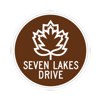Seven Lakes Drive Shield (New York) (Road Sign) STICKER Vinyl Kiss-Cut Decal 3 Inch White - The Sticker Space