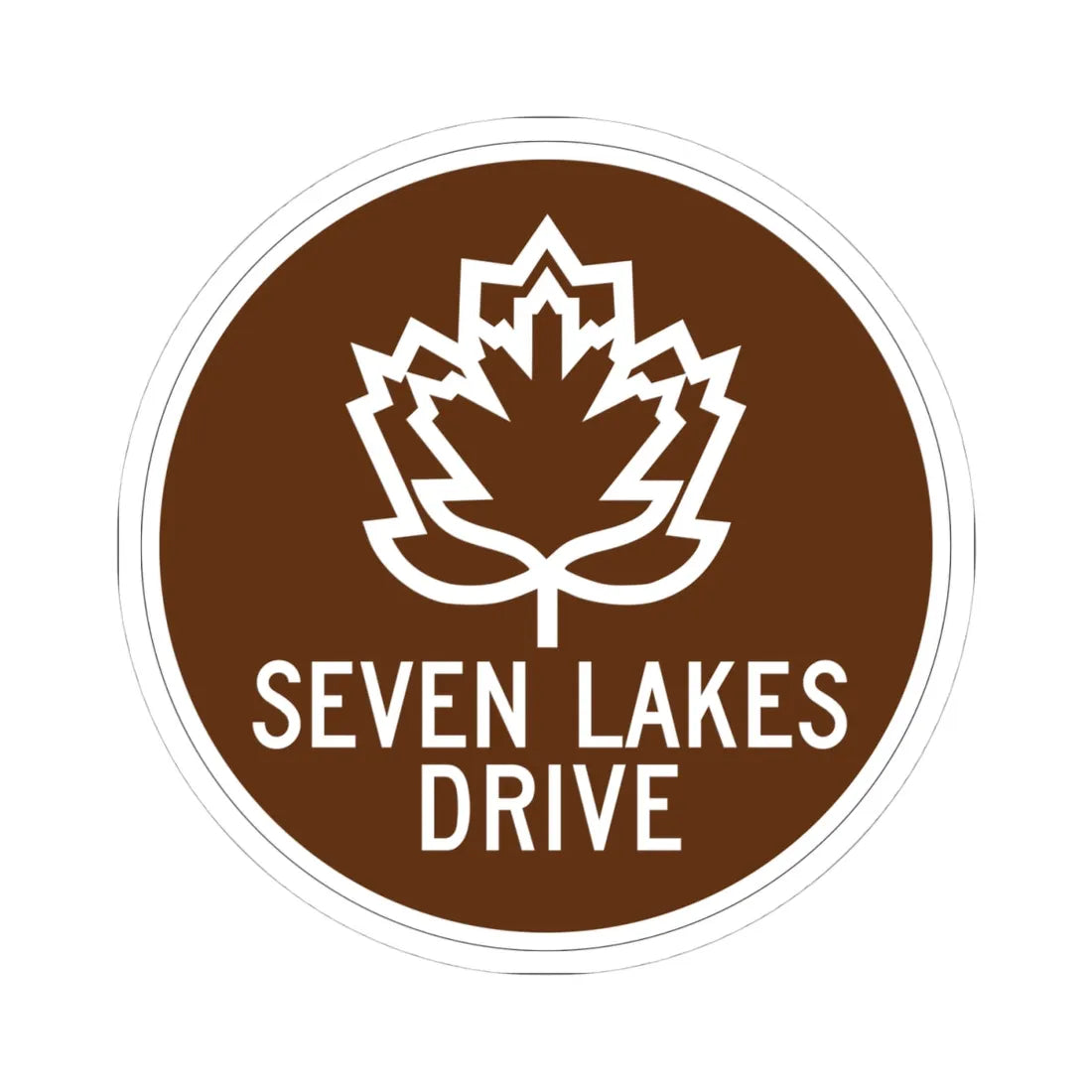 Seven Lakes Drive Shield (New York) (Road Sign) STICKER Vinyl Kiss-Cut Decal 4 Inch White - The Sticker Space