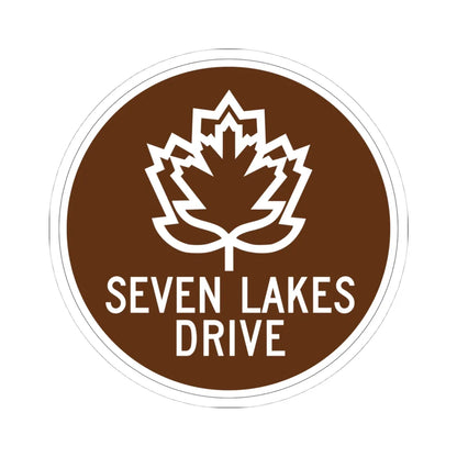 Seven Lakes Drive Shield (New York) (Road Sign) STICKER Vinyl Kiss-Cut Decal 4 Inch White - The Sticker Space