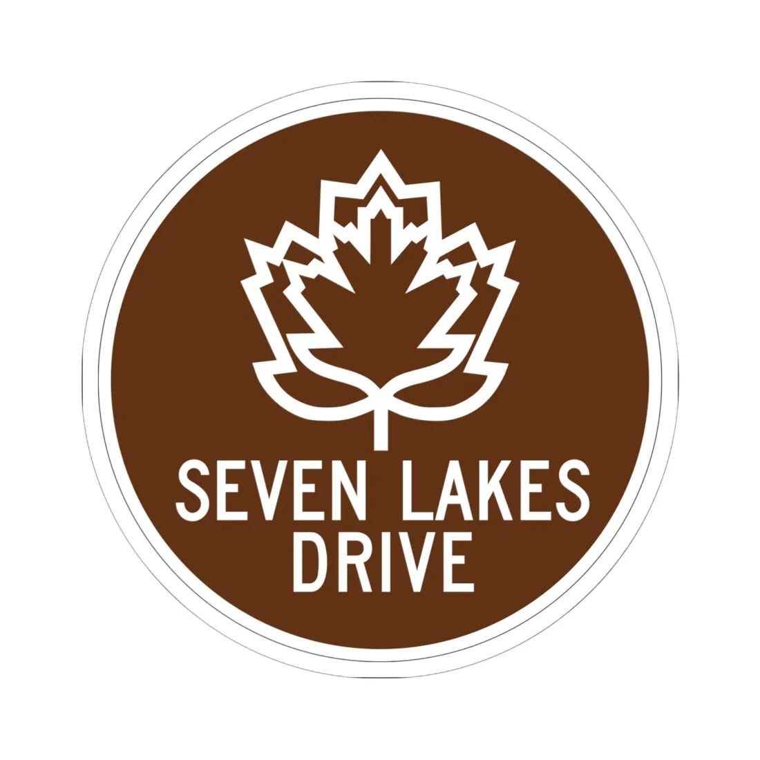 Seven Lakes Drive Shield (New York) (Road Sign) STICKER Vinyl Kiss-Cut Decal 6 Inch White - The Sticker Space