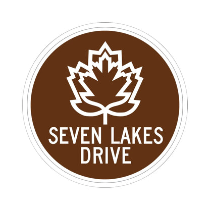 Seven Lakes Drive Shield (New York) (Road Sign) STICKER Vinyl Kiss-Cut Decal 6 Inch White - The Sticker Space