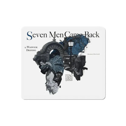 Seven Men Came Back (1), Cosmopolitan, January 1934 (Magazine Illustration) Refrigerator Magnet 6 Inch Die-Cut - The Sticker Space