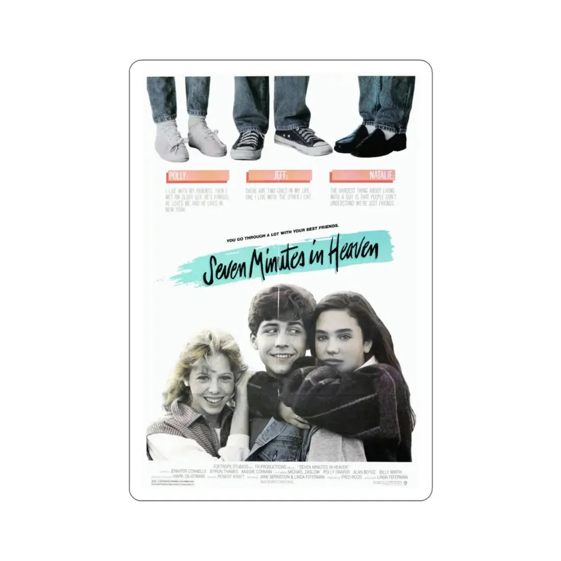 Seven Minutes in Heaven 1985 Movie Poster STICKER Vinyl Die-Cut Decal 3 Inch - The Sticker Space