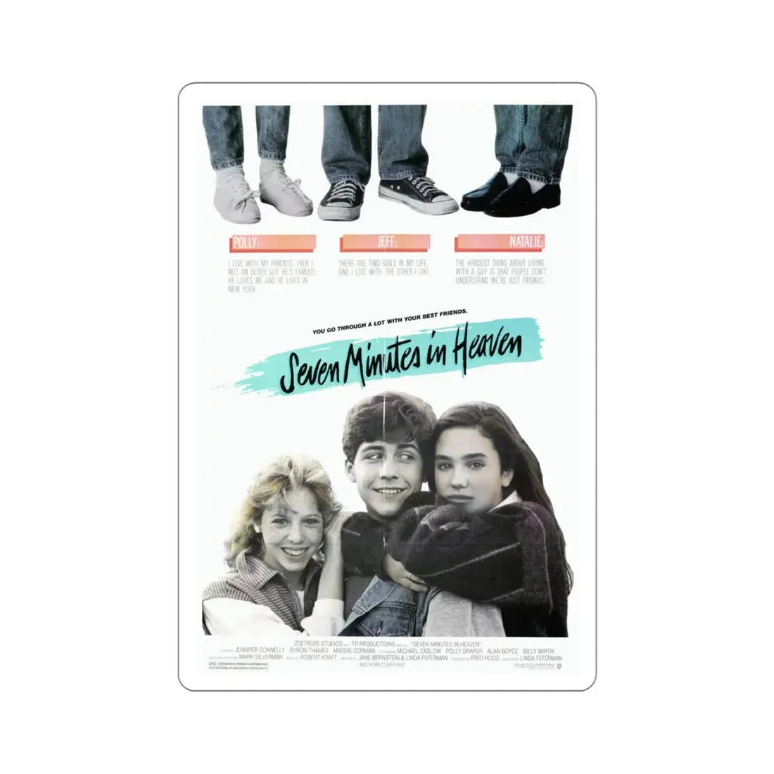 Seven Minutes in Heaven 1985 Movie Poster STICKER Vinyl Die-Cut Decal 4 Inch - The Sticker Space