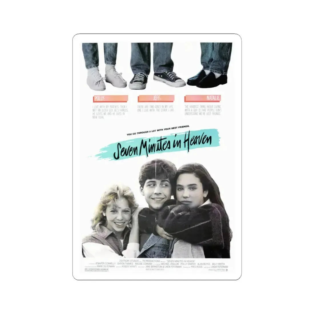 Seven Minutes in Heaven 1985 Movie Poster - STICKER Vinyl Kiss-Cut Decal 6 Inch White - The Sticker Space