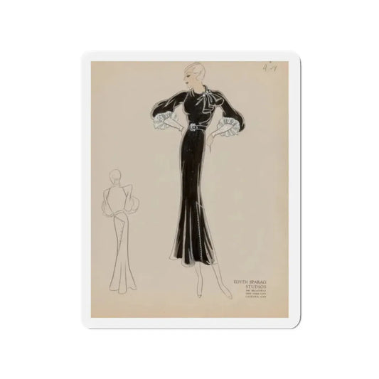 Seven Studio Designs, circa 1930 and 1950 1 (Magazine Illustration) Refrigerator Magnet 2 Inch Die-Cut - The Sticker Space