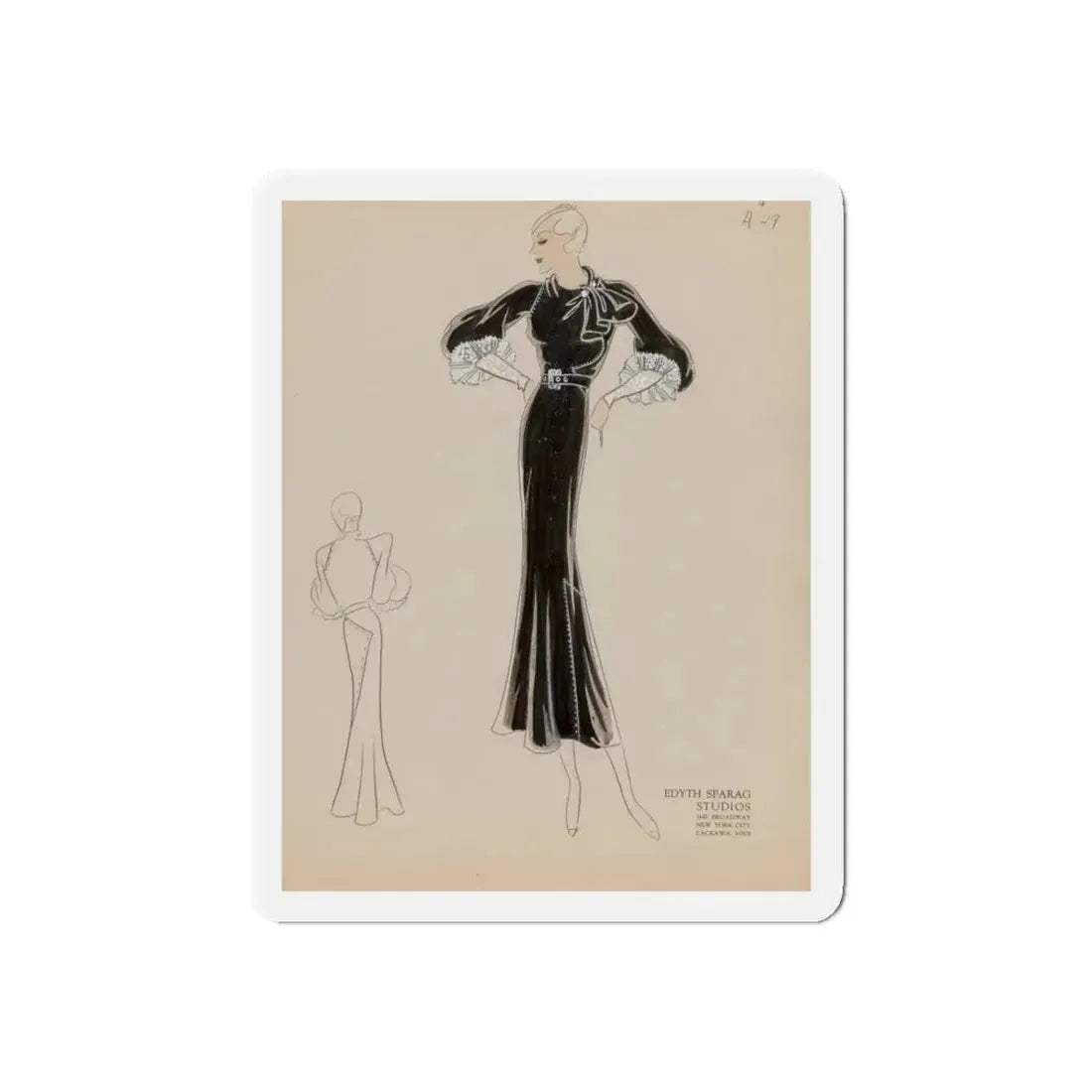 Seven Studio Designs, circa 1930 and 1950 1 (Magazine Illustration) Refrigerator Magnet 4 Inch Die-Cut - The Sticker Space