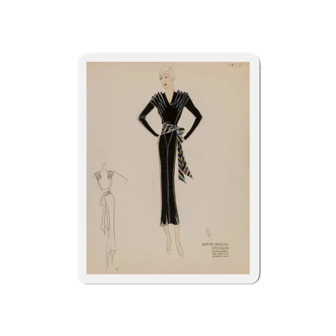 Seven Studio Designs, circa 1930 and 1950 2 (Magazine Illustration) Refrigerator Magnet 4 Inch Die-Cut - The Sticker Space