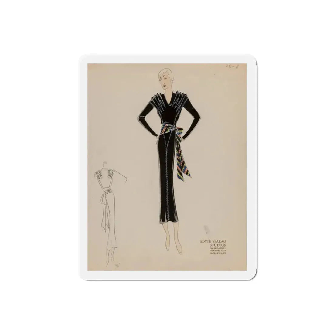 Seven Studio Designs, circa 1930 and 1950 2 (Magazine Illustration) Refrigerator Magnet 5 Inch Die-Cut - The Sticker Space