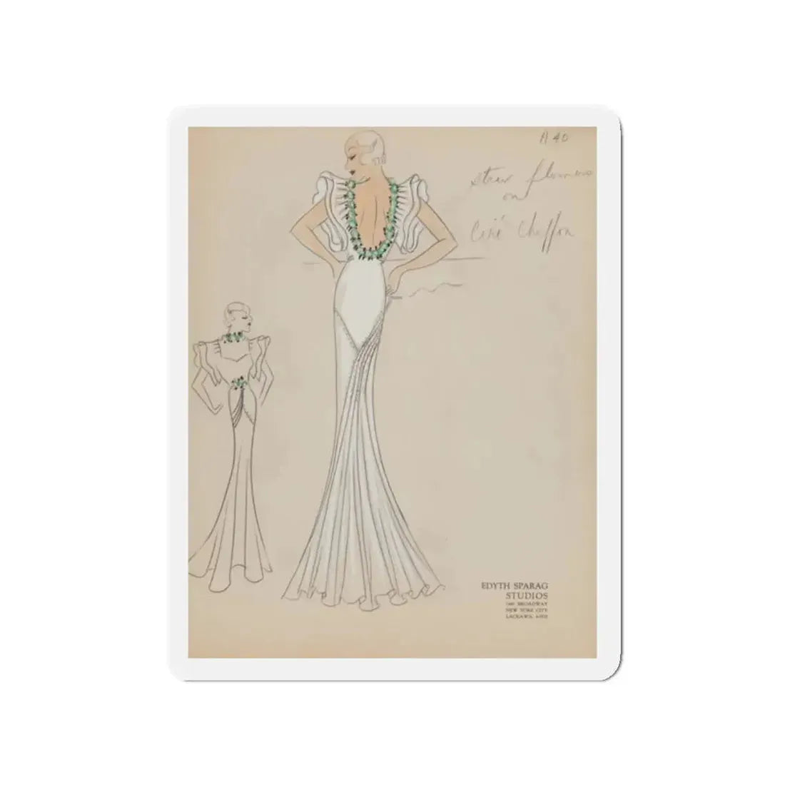 Seven Studio Designs, circa 1930 and 1950 3 (Magazine Illustration) Refrigerator Magnet 2 Inch Die-Cut - The Sticker Space