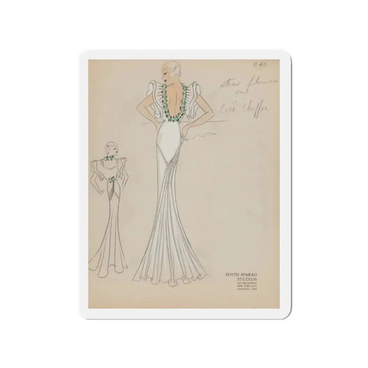 Seven Studio Designs, circa 1930 and 1950 3 (Magazine Illustration) Refrigerator Magnet 2 Inch Die-Cut - The Sticker Space