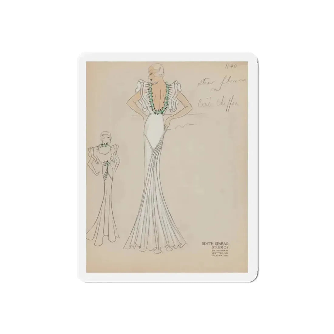 Seven Studio Designs, circa 1930 and 1950 3 (Magazine Illustration) Refrigerator Magnet 4 Inch Die-Cut - The Sticker Space