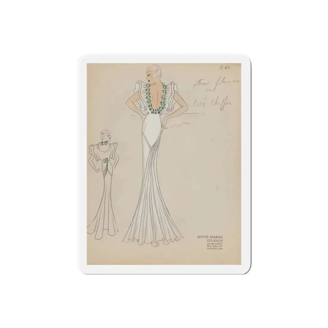 Seven Studio Designs, circa 1930 and 1950 3 (Magazine Illustration) Refrigerator Magnet 6 Inch Die-Cut - The Sticker Space