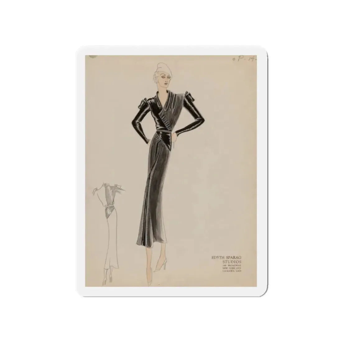 Seven Studio Designs, circa 1930 and 1950 4 (Magazine Illustration) Refrigerator Magnet 2 Inch Die-Cut - The Sticker Space