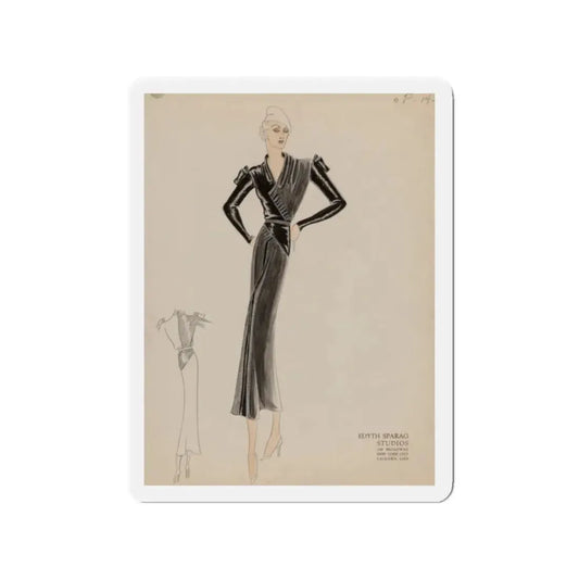 Seven Studio Designs, circa 1930 and 1950 4 (Magazine Illustration) Refrigerator Magnet 2 Inch Die-Cut - The Sticker Space