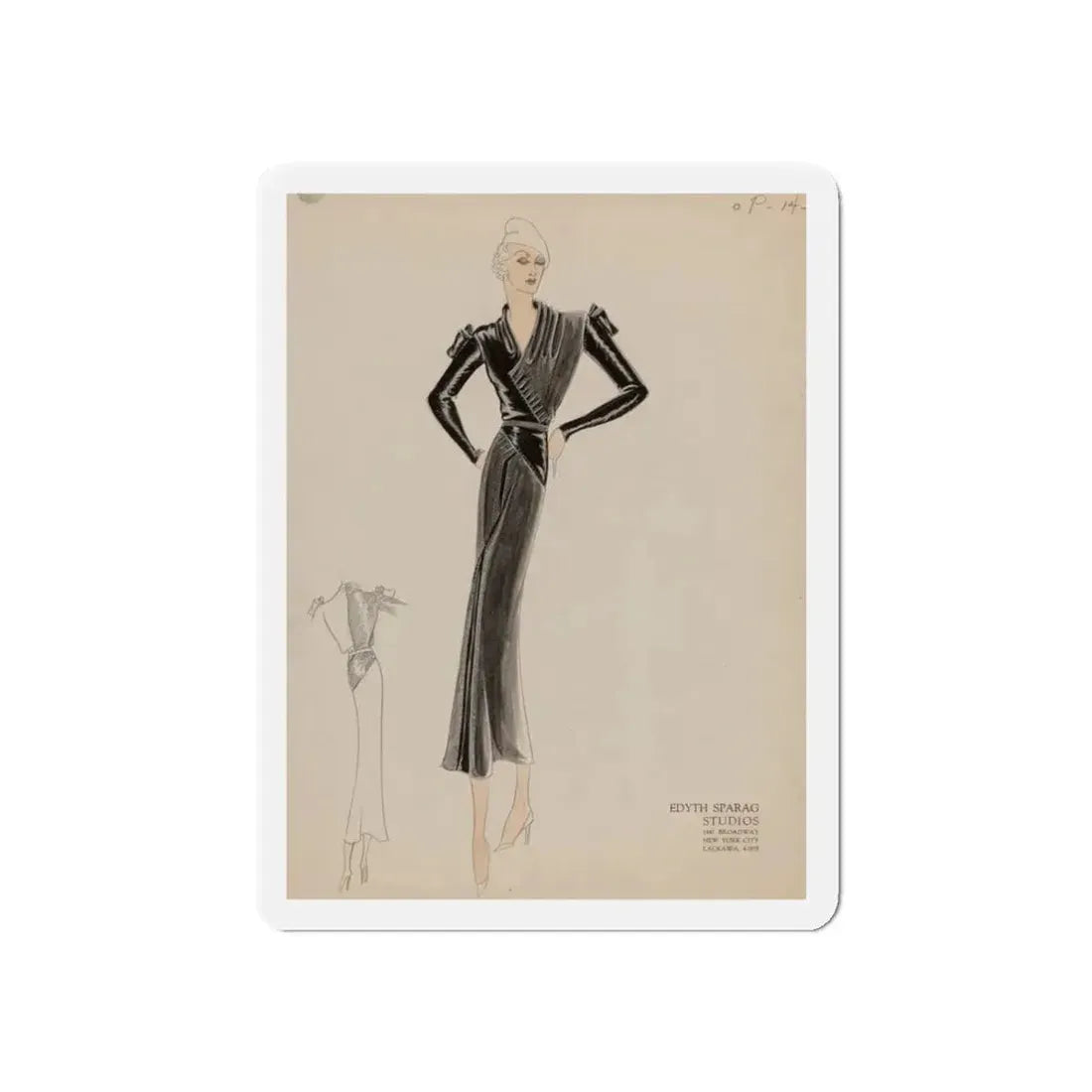 Seven Studio Designs, circa 1930 and 1950 4 (Magazine Illustration) Refrigerator Magnet 3 Inch Die-Cut - The Sticker Space