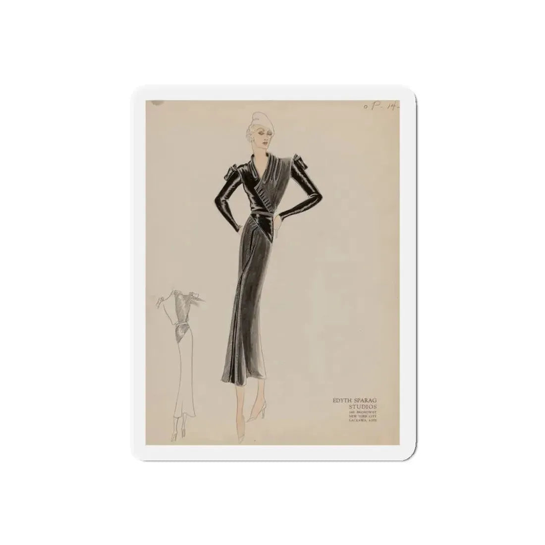 Seven Studio Designs, circa 1930 and 1950 4 (Magazine Illustration) Refrigerator Magnet 4 Inch Die-Cut - The Sticker Space