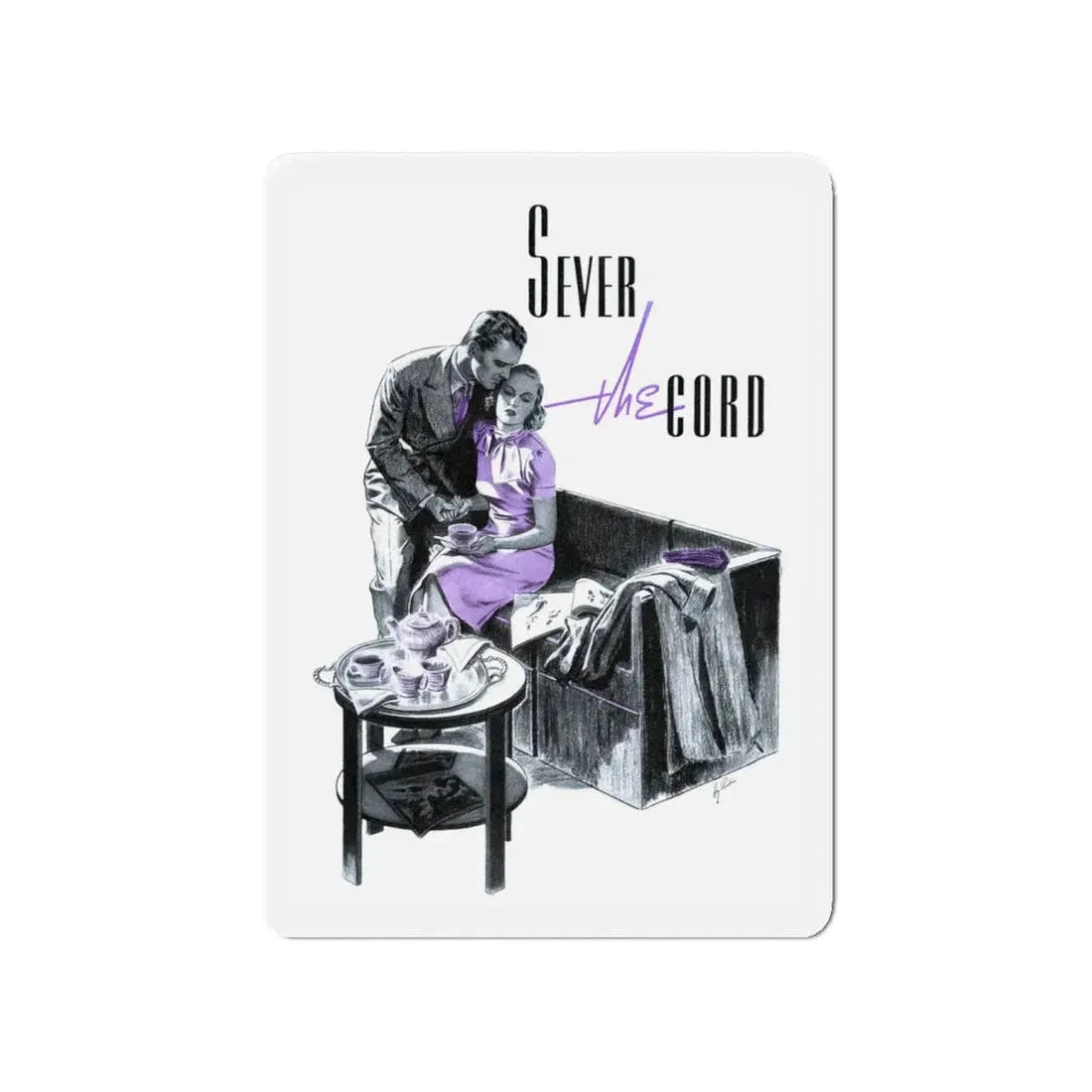 Sever the Cord (Magazine Illustration) Refrigerator Magnet 4 Inch Die-Cut - The Sticker Space