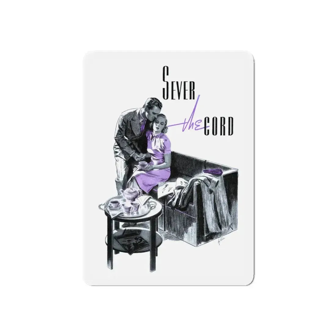 Sever the Cord (Magazine Illustration) Refrigerator Magnet 6 Inch Die-Cut - The Sticker Space