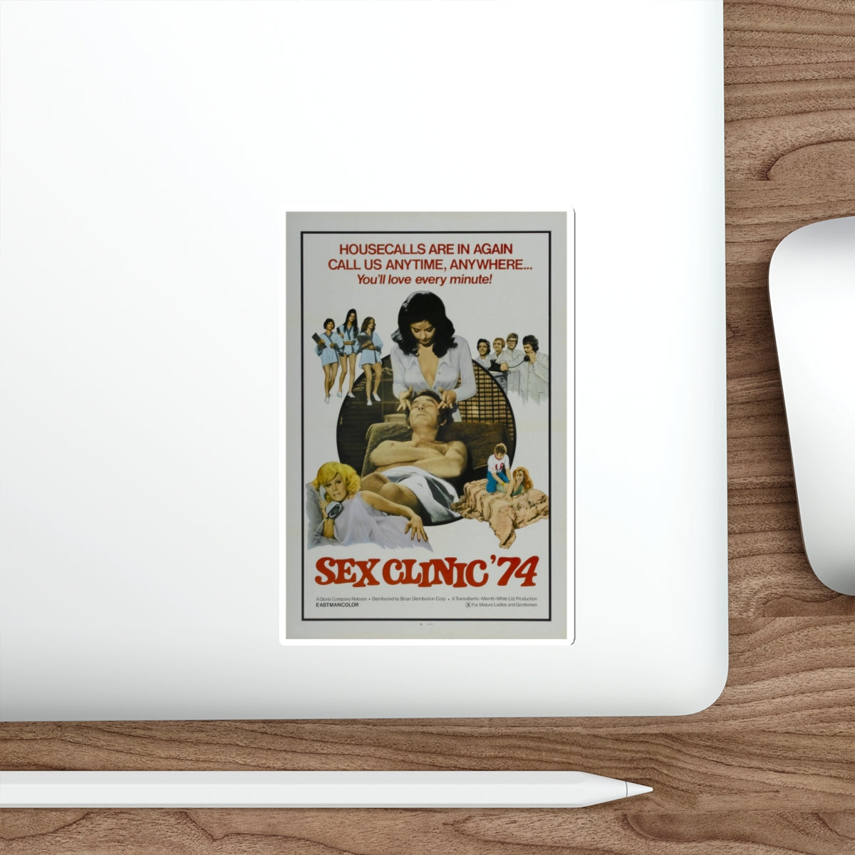 SEX CLINIC '74 1973 Movie Poster STICKER Vinyl Die-Cut Decal-The Sticker Space