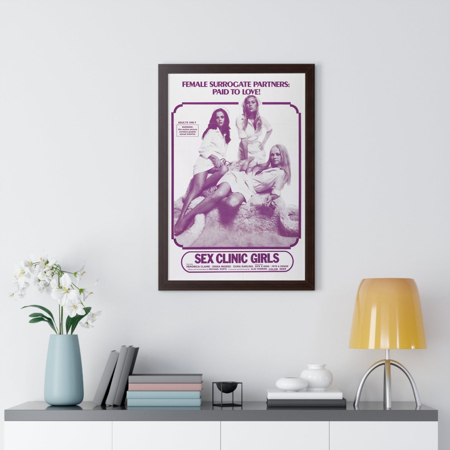 SEX CLINIC GIRLS 1973 - Framed Movie Poster-The Sticker Space