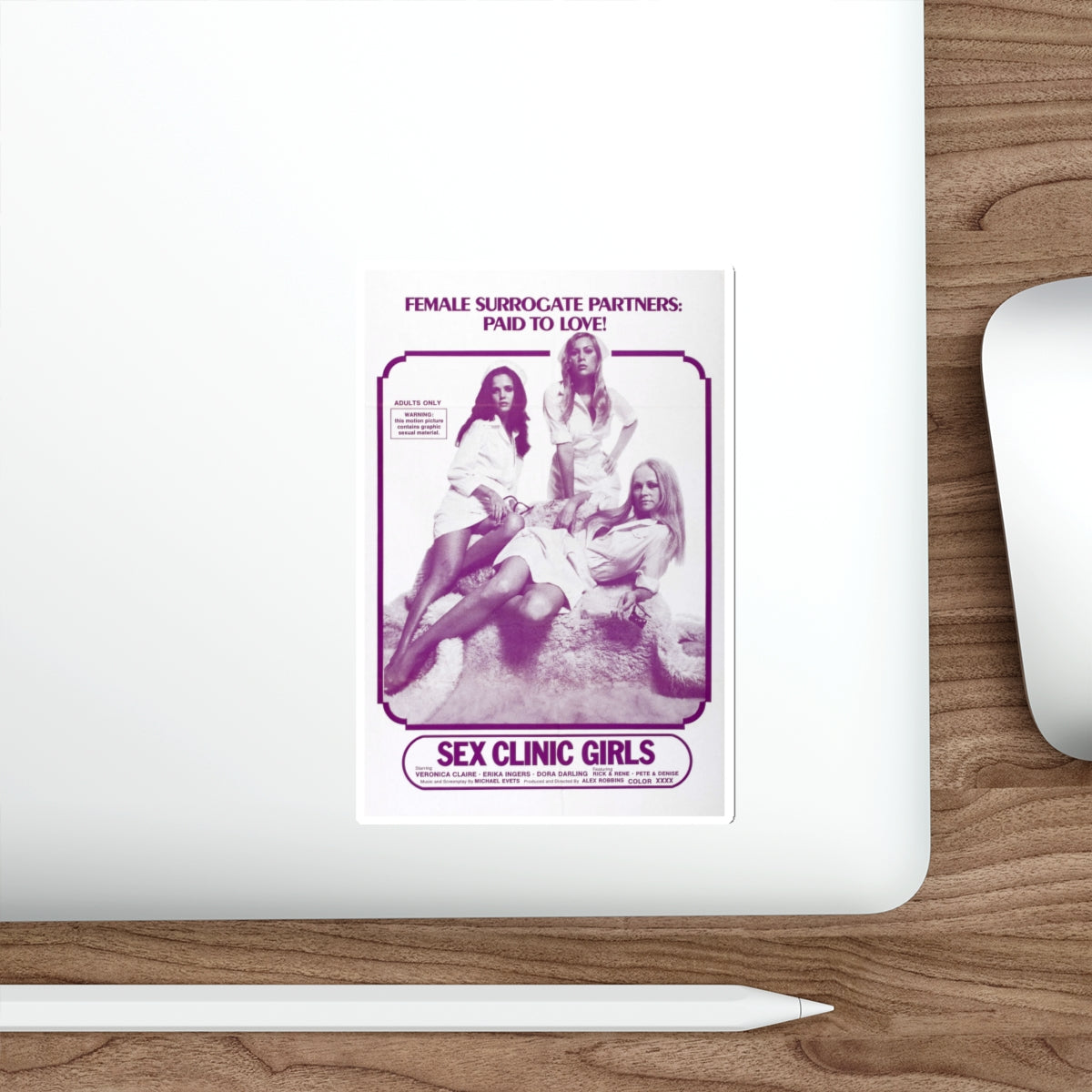 SEX CLINIC GIRLS 1973 Movie Poster STICKER Vinyl Die-Cut Decal-The Sticker Space